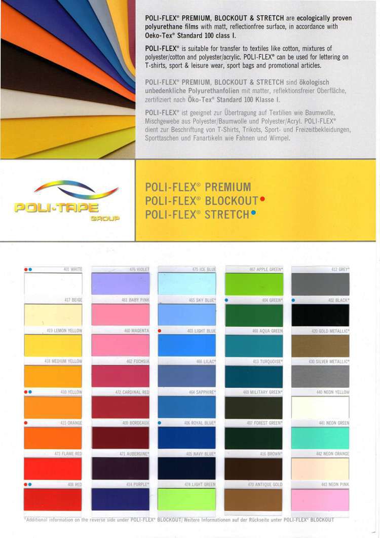 Poli-Flex Flexfolie Plotter Film Textile 30cmx240cm Textilfolie for Cricut Shirt 